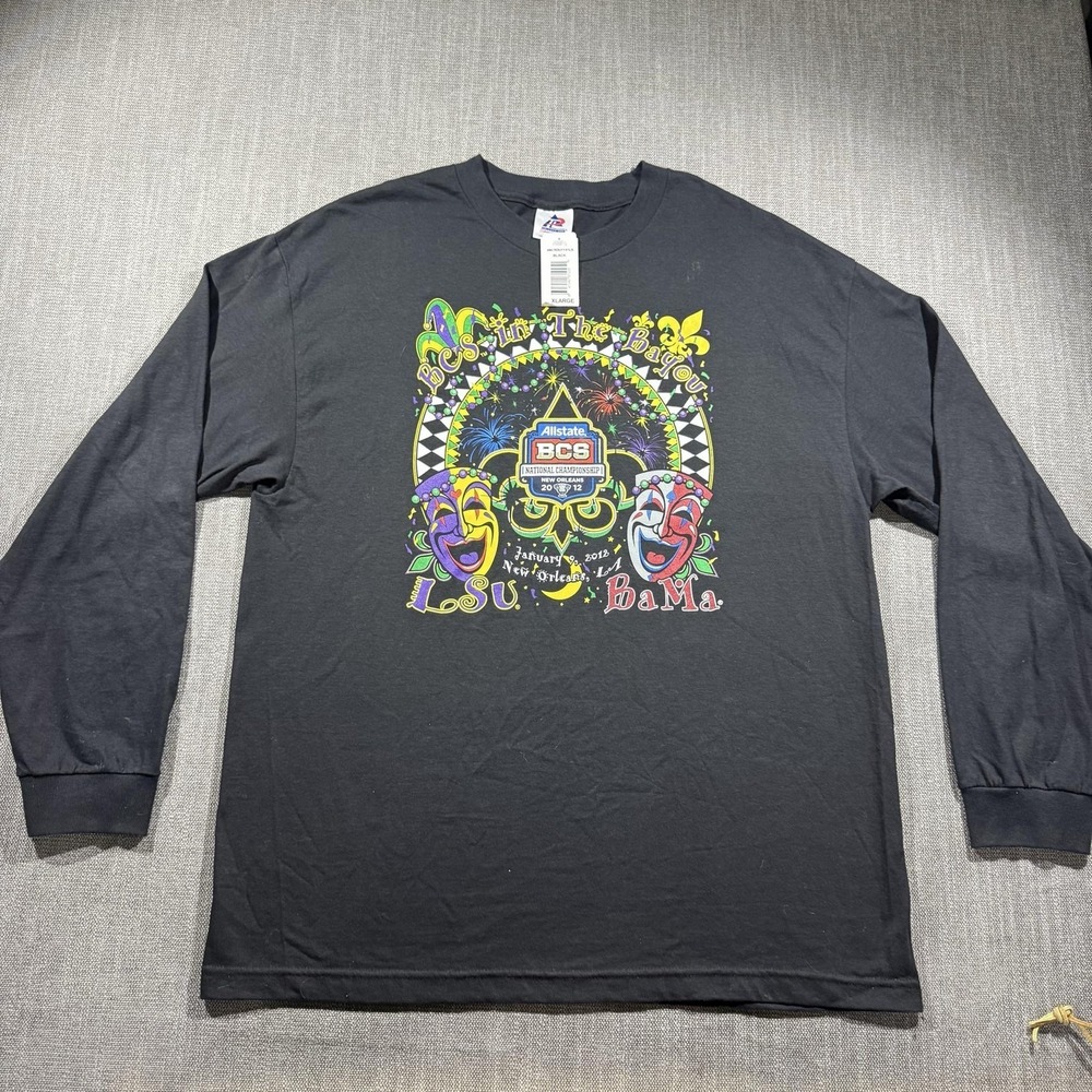 LSU Tigers Shirt Mens XL Black Long Sleeve NCAA Football 2012 BCS Tri-Lake Inc